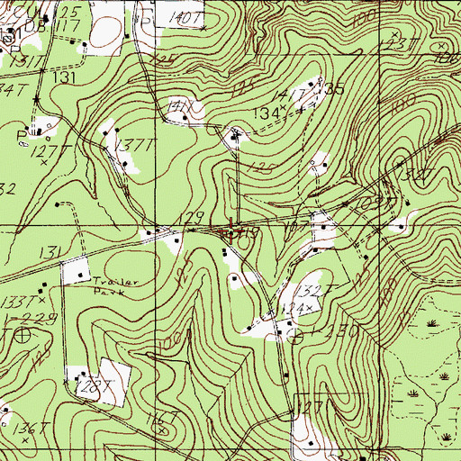 Topographic Map of United Church, TX