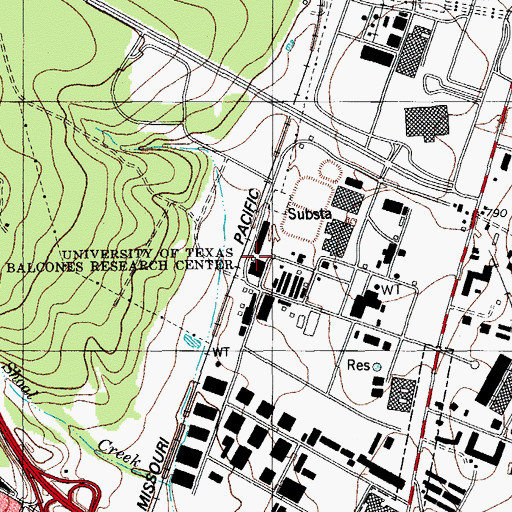 Topographic Map of University of Texas Balcones Research Center, TX