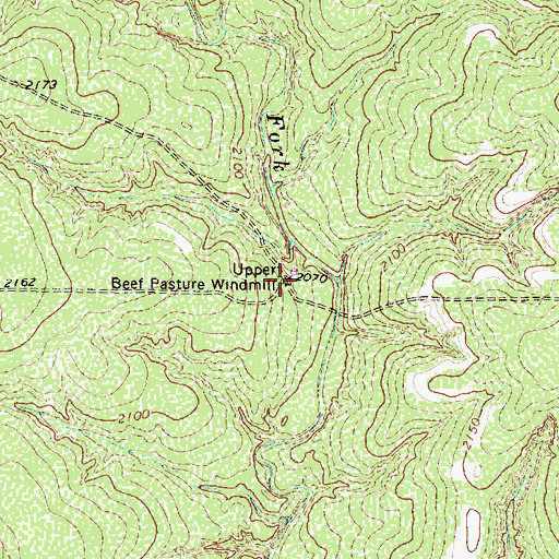 Topographic Map of Upper Beef Pasture Windmill, TX