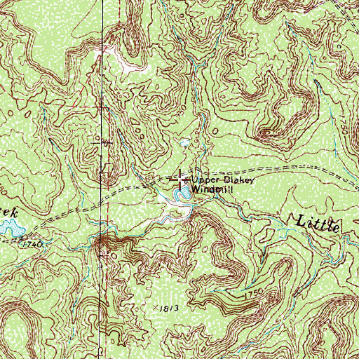 Topographic Map of Upper Blakey Windmill, TX