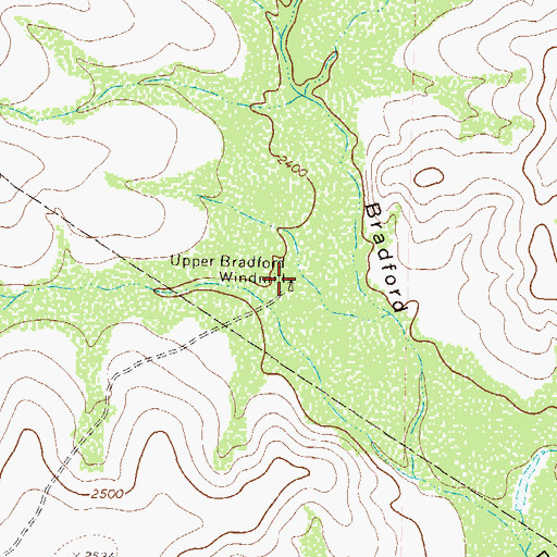 Topographic Map of Upper Bradford Windmill, TX