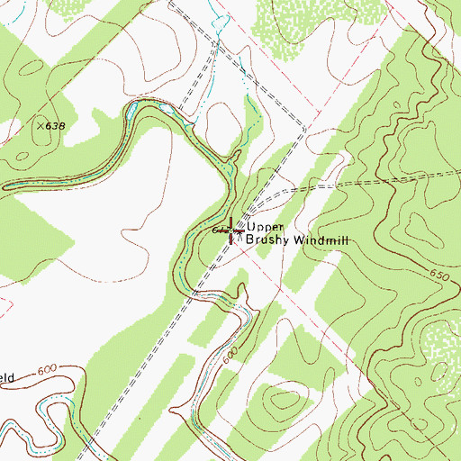 Topographic Map of Upper Brushy Windmill, TX