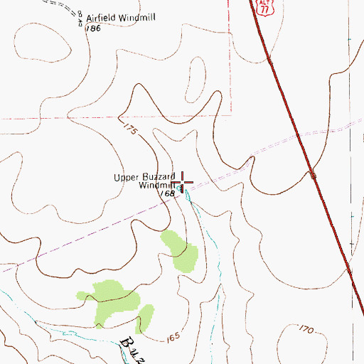 Topographic Map of Upper Buzzard Windmill, TX