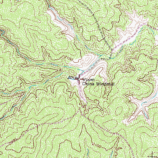 Topographic Map of Upper China Windmill, TX
