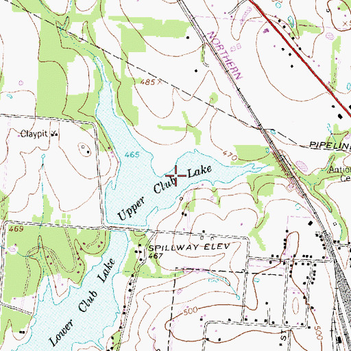 Topographic Map of Upper Club Lake, TX