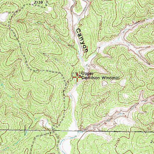 Topographic Map of Upper Davidson Windmill, TX