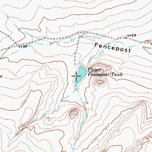 Topographic Map of Upper Fencepost Tank, TX