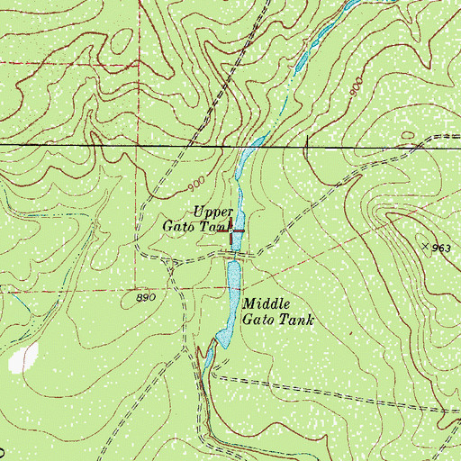 Topographic Map of Upper Gato Tank, TX