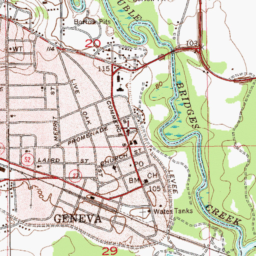 Topographic Map of Saint Marys Catholic Church, AL