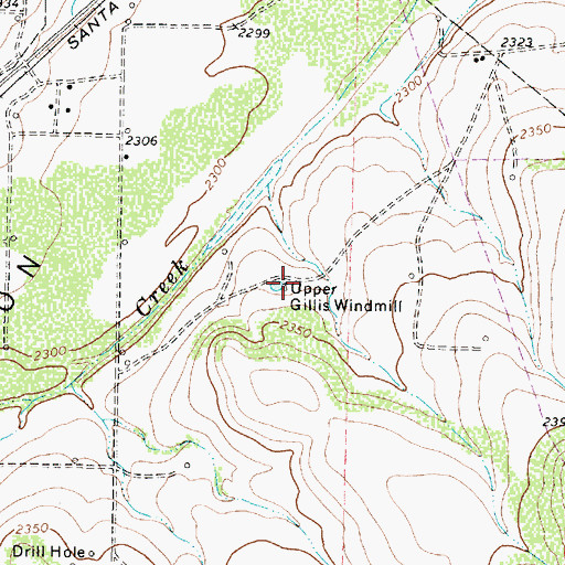 Topographic Map of Upper Gillis Windmill, TX