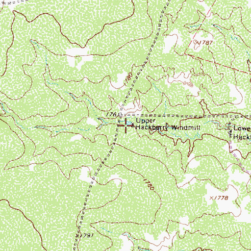 Topographic Map of Upper Hackberry Windmill, TX