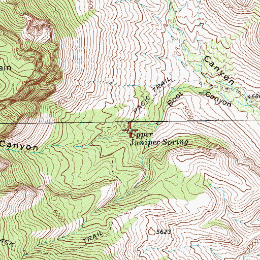 Topographic Map of Upper Juniper Spring, TX