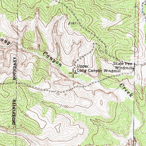 Topographic Map of Upper Long Canyon Windmill, TX