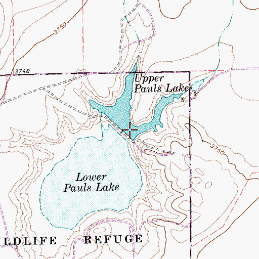 Topographic Map of Upper Pauls Lake, TX