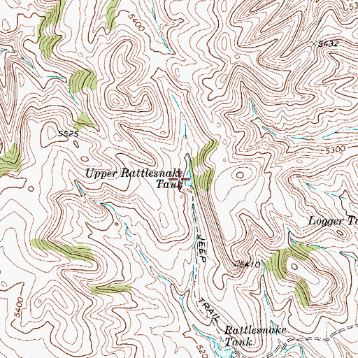 Topographic Map of Upper Rattlesnake Tank, TX