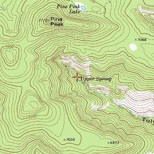 Topographic Map of Upper Spring, TX