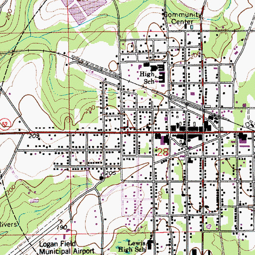 Topographic Map of Samson Methodist Church, AL