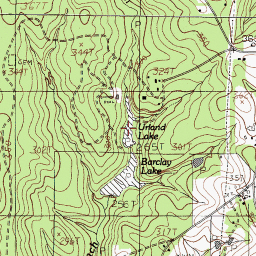 Topographic Map of Urland Lake, TX