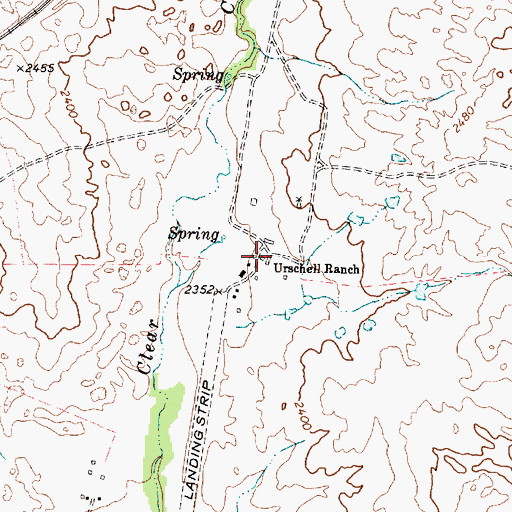 Topographic Map of Urschell Ranch, TX