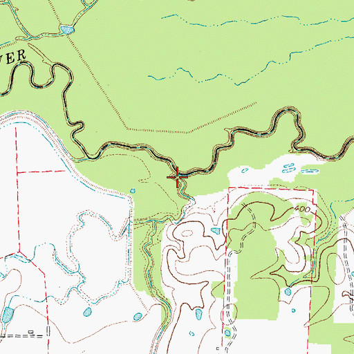 Topographic Map of Vaden Creek, TX