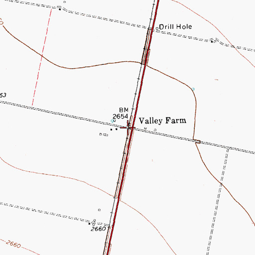 Topographic Map of Valley Farm, TX