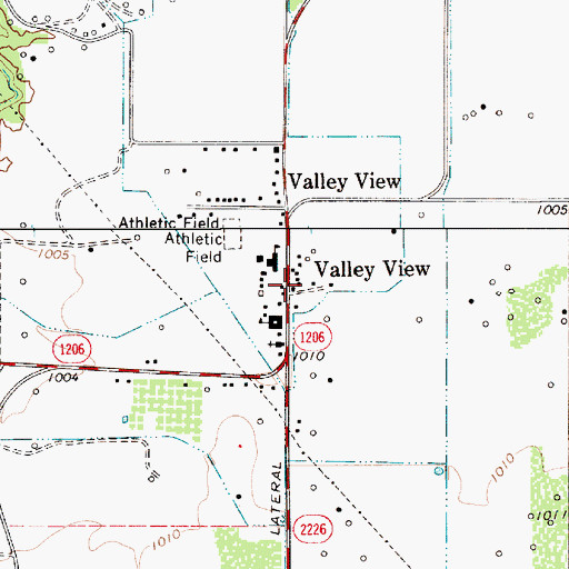 Topographic Map of Valley View, TX