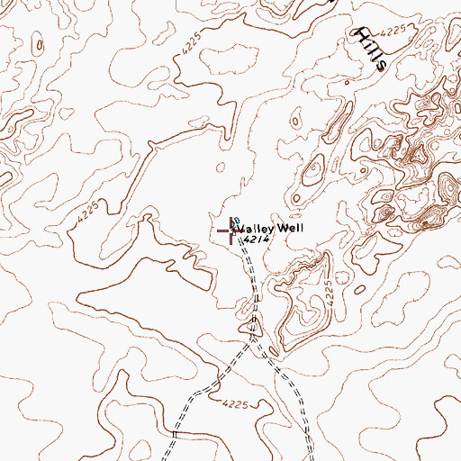 Topographic Map of Valley Well, TX
