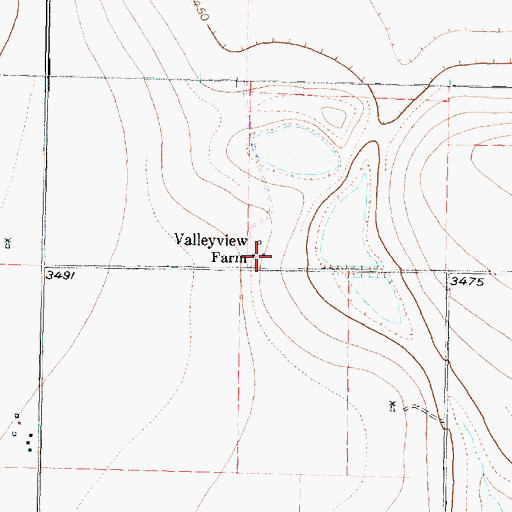 Topographic Map of Valleyview Farm, TX