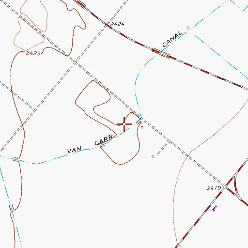 Topographic Map of Van Carr Canal, TX
