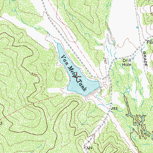 Topographic Map of Van Meter Tank, TX