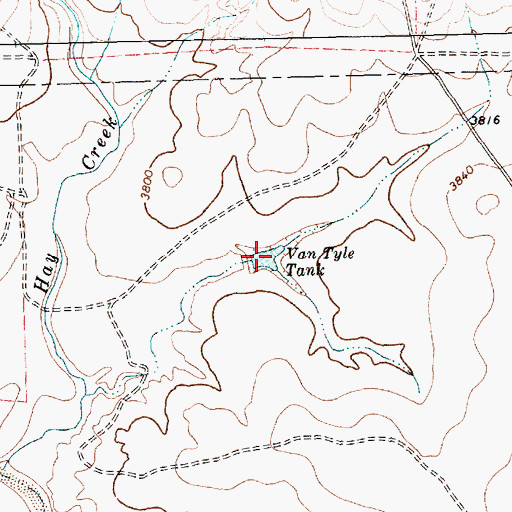 Topographic Map of Van Tyle Tank, TX