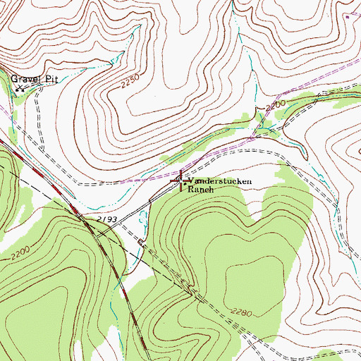 Topographic Map of Vanderstucken Ranch, TX