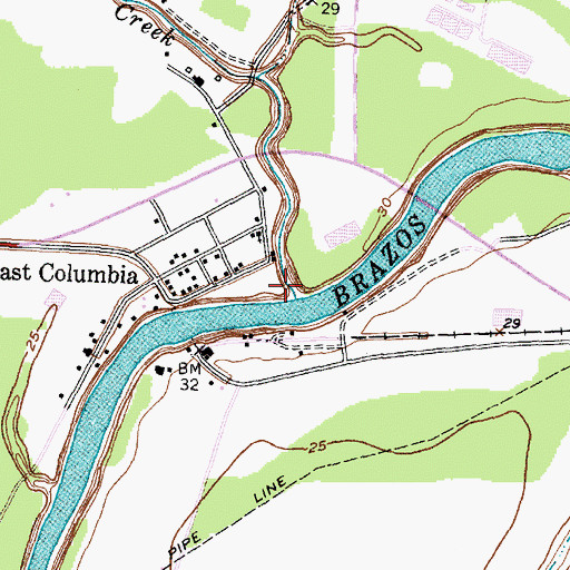 Topographic Map of Varner Creek, TX
