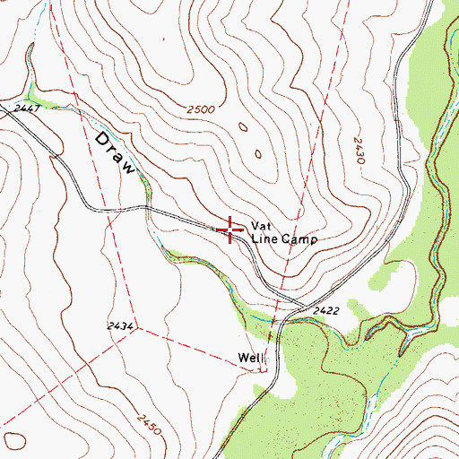 Topographic Map of Vat Line Camp, TX