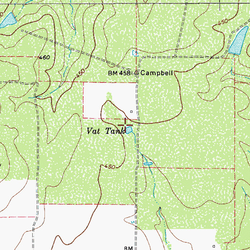 Topographic Map of Vat Tank, TX