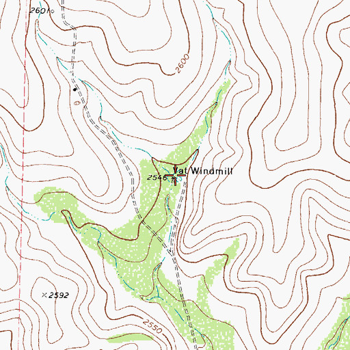 Topographic Map of Vat Windmill, TX