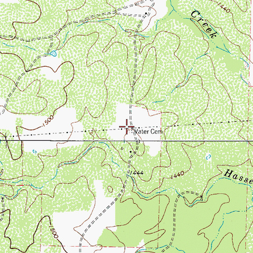 Topographic Map of Vater Cemetery, TX