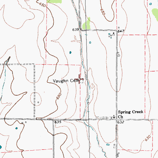 Topographic Map of Vaughn Family Cemetery, TX