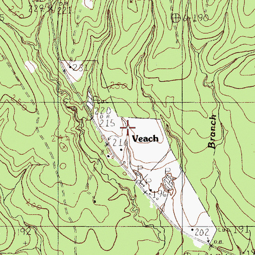 Topographic Map of Veach, TX