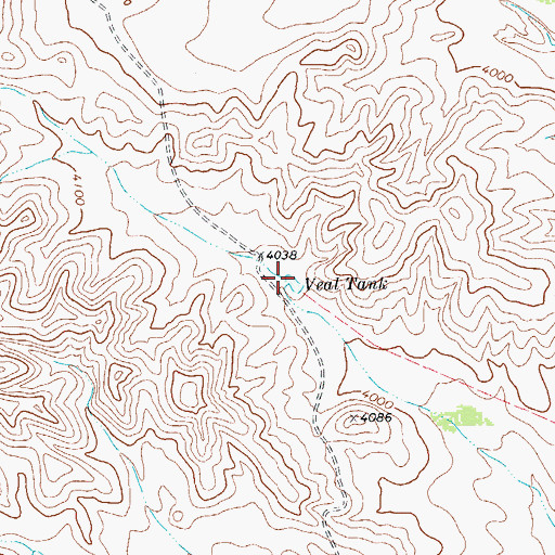 Topographic Map of Veal Tank, TX