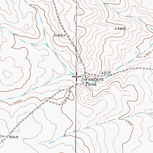 Topographic Map of Ventura Tank, TX