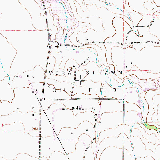 Topographic Map of Vera Strawn Oil Field, TX