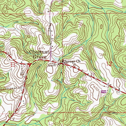Topographic Map of Chestnut Grove Cemetery, AL
