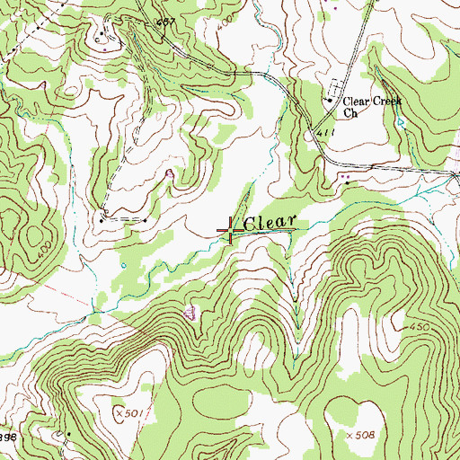 Topographic Map of Vestal Branch, TX