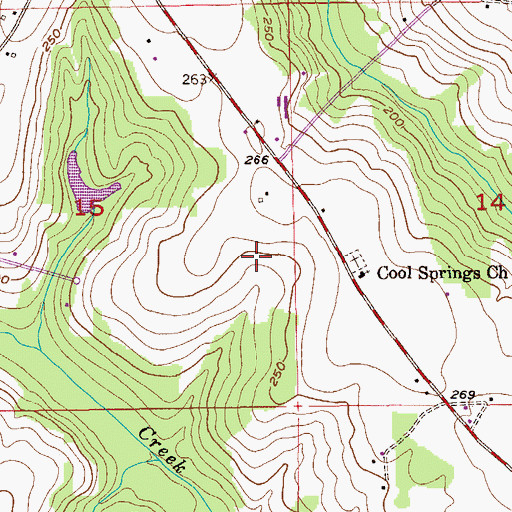 Topographic Map of Cool Springs Cemetery, AL