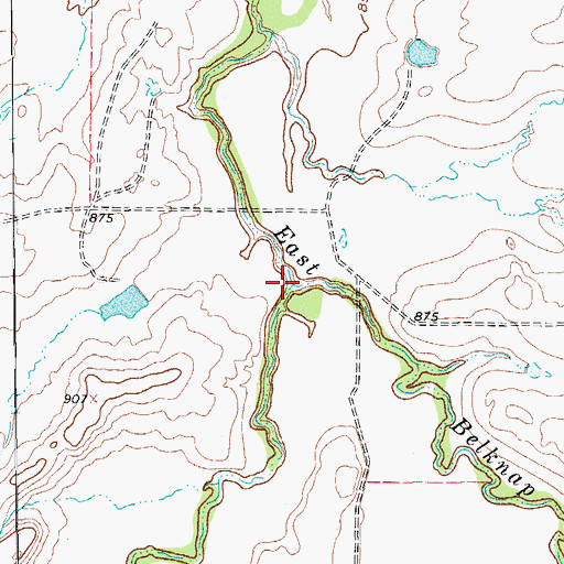 Topographic Map of Victoria Creek, TX