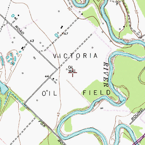 Topographic Map of Victoria Oil Field, TX