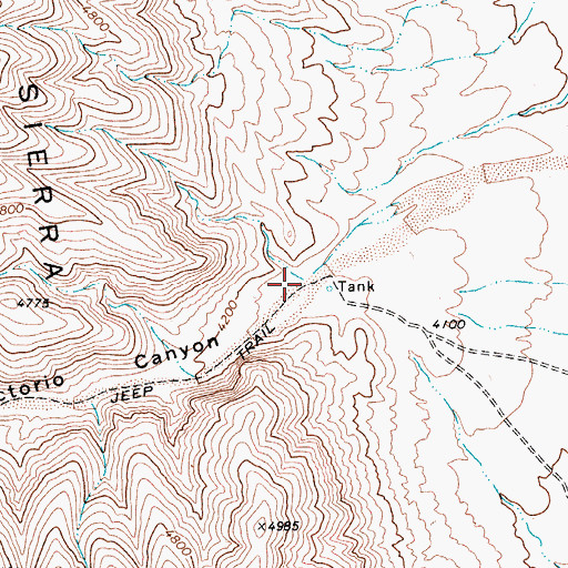 Topographic Map of Victorio Canyon, TX