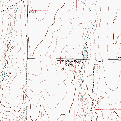 Topographic Map of View Point Cemetery, TX