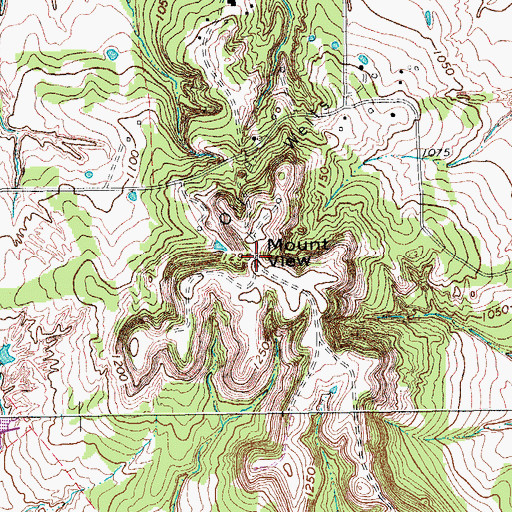 Topographic Map of Mount View, TX